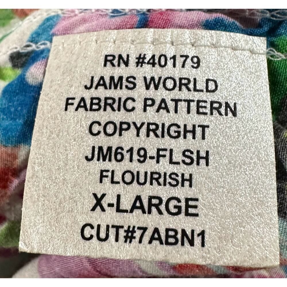 💎 RARE Jams World Flourish Flower Pattern Button Down Pocket Shirt XL - Picture 9 of 10